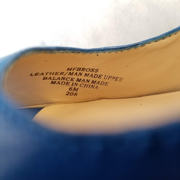 MARC FISHER Bross Peep Toe Pump Blue Leather Heel - Picture 8 of 8